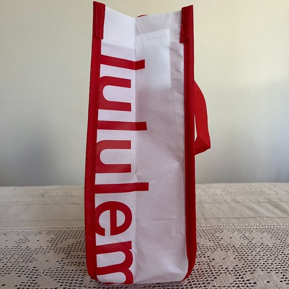 Lululemon red & white small reusable tote bag - Picture 2 of 6